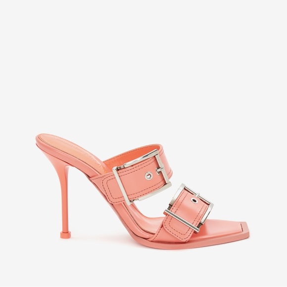 SALE✨ALEXANDER MCQUEEN double bucket pink mule in apricot 🌷 - Picture 8 of 15